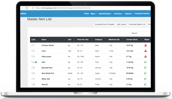 SpeQue Restaurant Inventory System